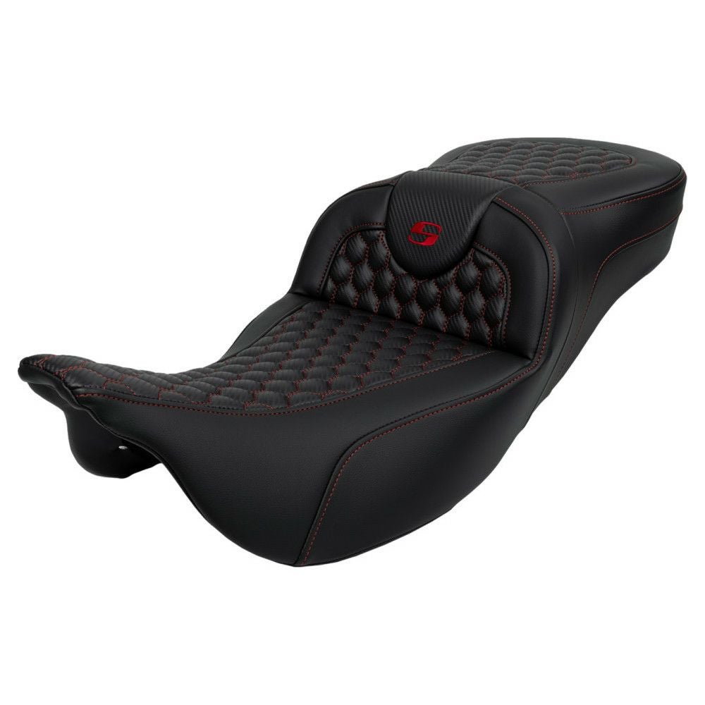 サドルマン エクステンドリーチ ロードソファシート ハニカムステッチ/レッド