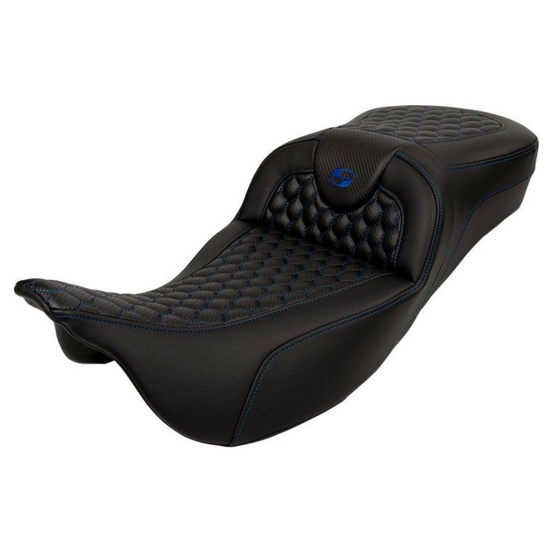 サドルマン エクステンドリーチ ロードソファシート ハニカムステッチ/ブルー