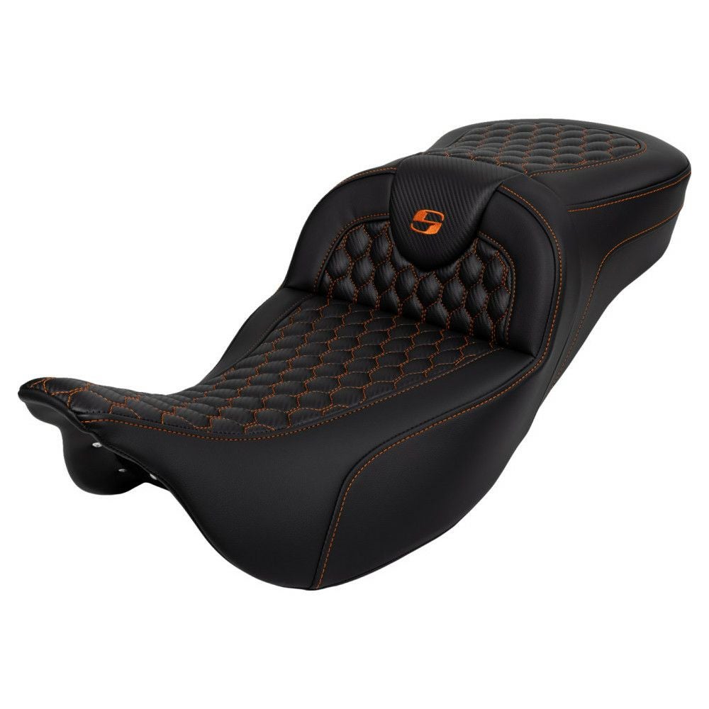 サドルマン エクステンドリーチ ロードソファシート ハニカムステッチ/オレンジ