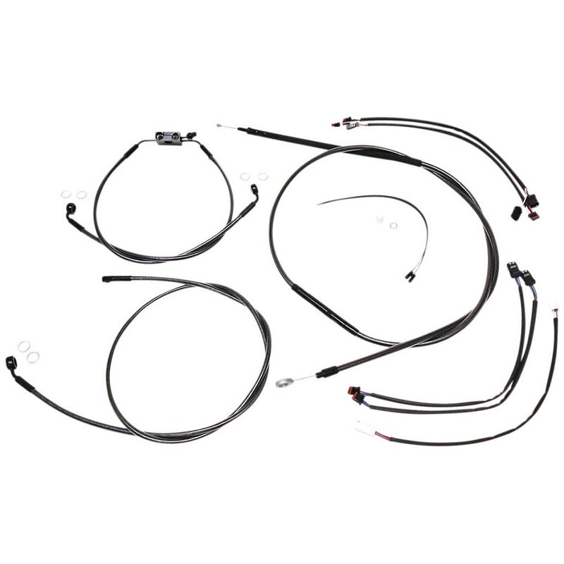  2018～2024 ソフテイル ストリートボブ、レイクアウト、ファットボーイ ハンドルバーインストールキット 12～14インチ用 (ブラックパール)