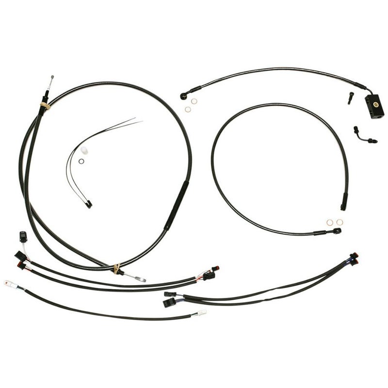 2018～2024 ソフテイル ストリートボブ、レイクアウト、ファットボーイ ハンドルバーインストールキット 15～17インチ用 (ブラックパール)