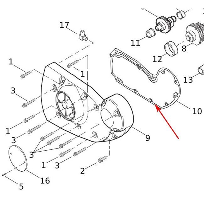 1990～2021 スポーツスター カムカバー ガスケットセット1
