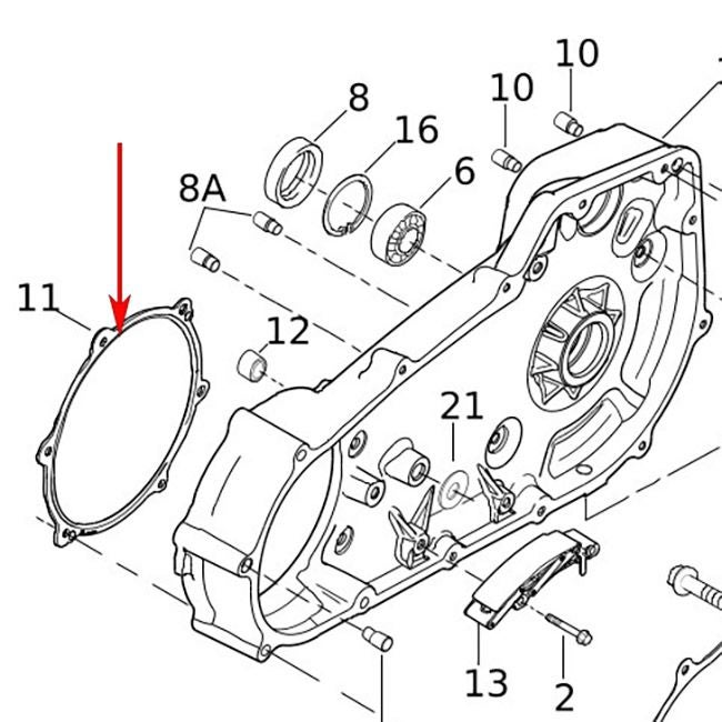 2007～2016 ツーリング、2007～2017 ソフテイル、2006～2017 ダイナ インナープライマリーカバー ガスケット1
