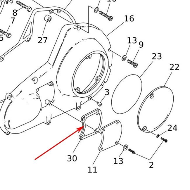 1985～2006 ツーリング、FXR プライマリーインスペクションカバー ガスケットセット2