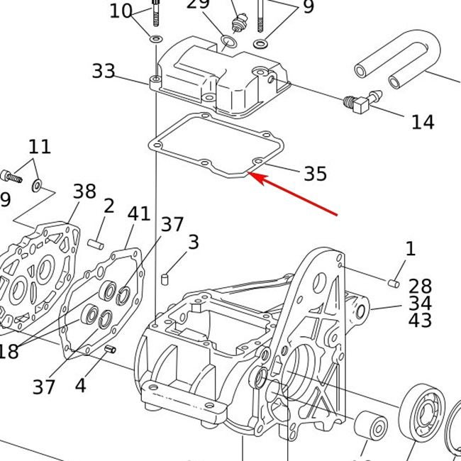  1986～1999 エボリューション1340 トランスミッショントップカバー ガスケット2
