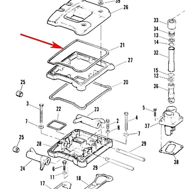 1984～1991 エボリューション1340 ロッカーカバー アッパーガスケットセット1
