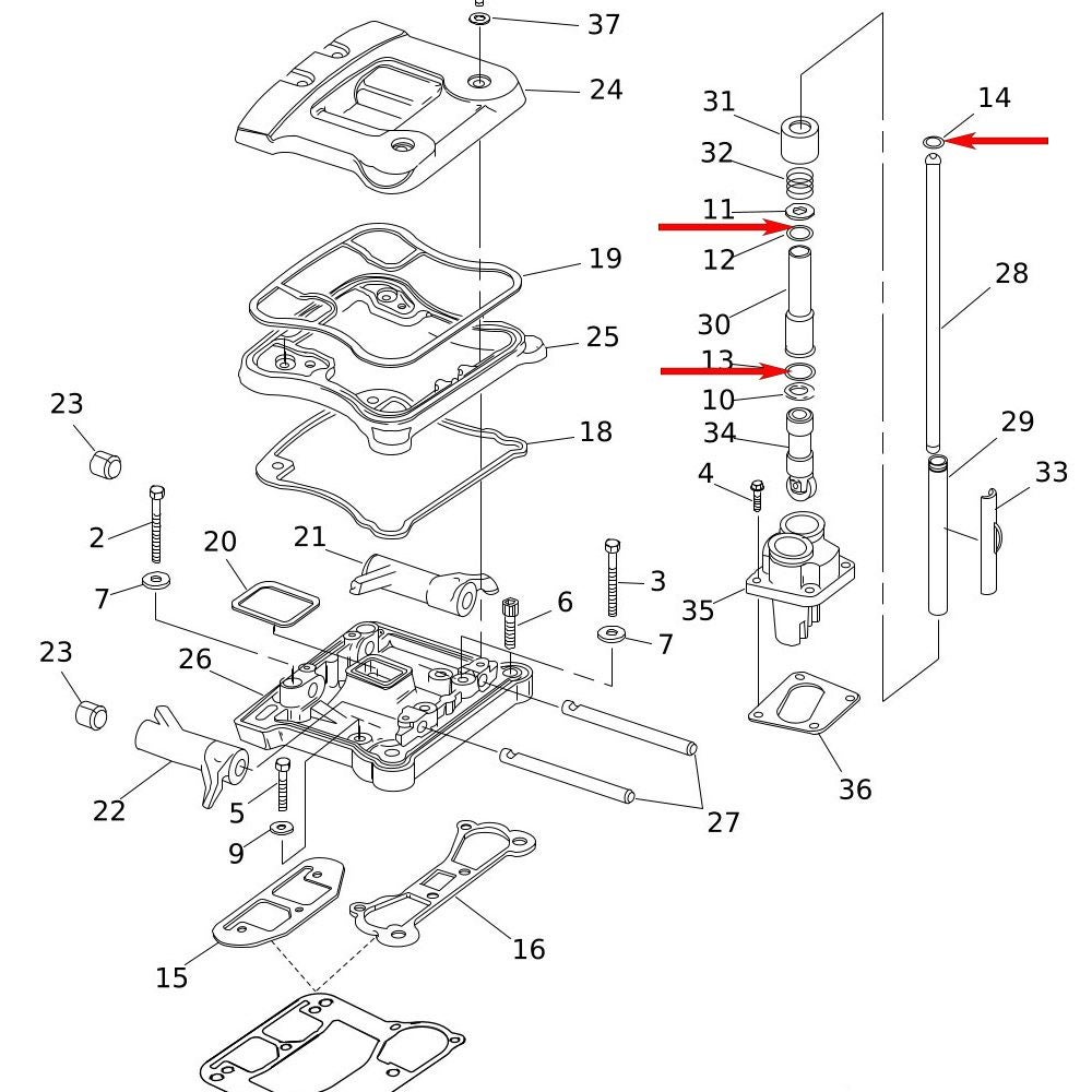 1984～1999 エボリューション1340 プッシュロッドチューブ Oリングキット1