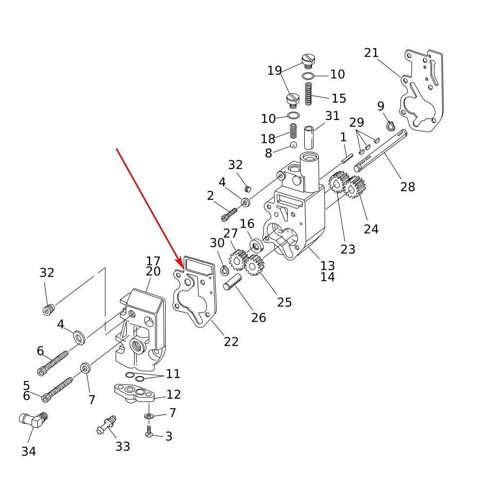 1980～1991 エボリューション1340、ショベル オイルポンプカバー ガスケット1