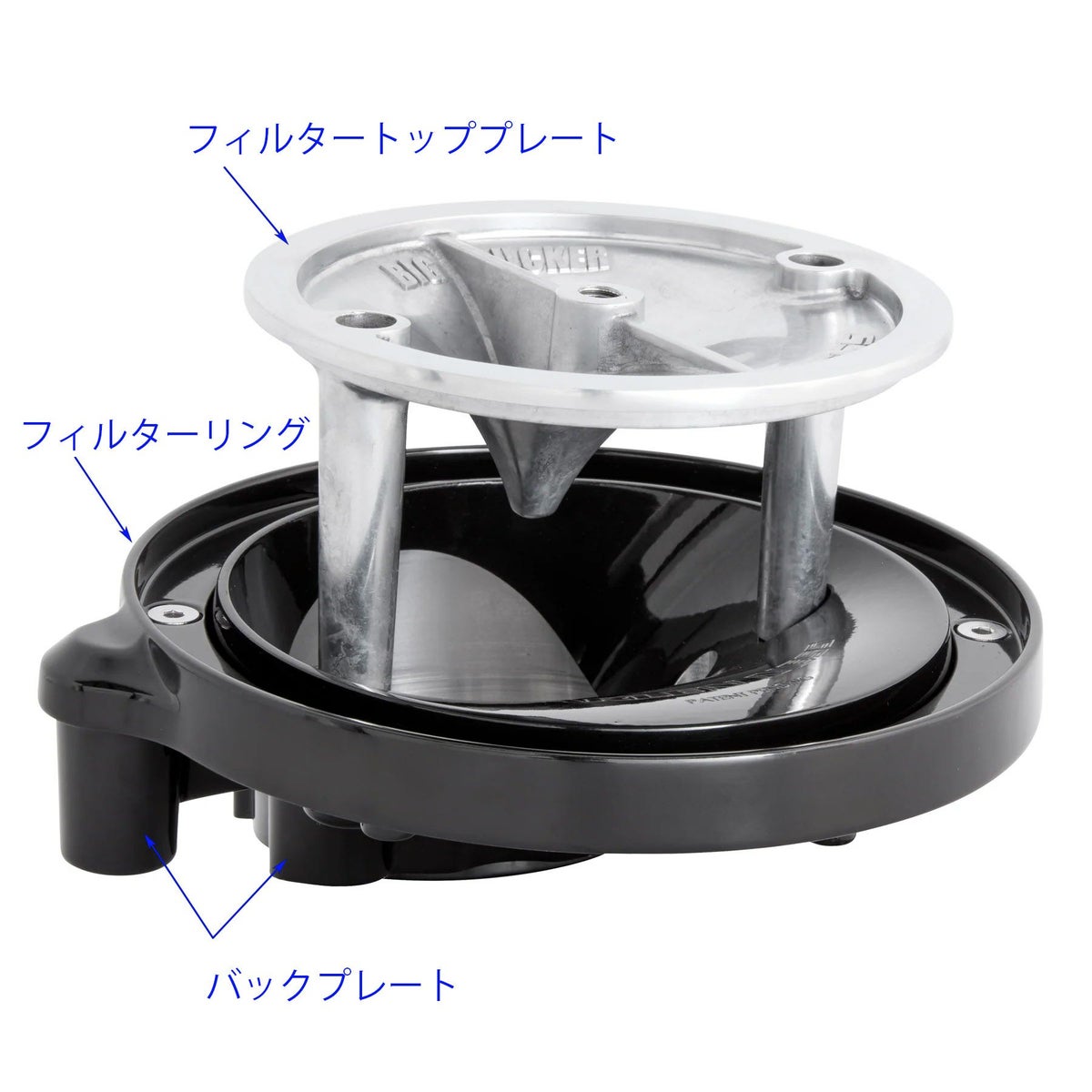 2024以降 ツーリング、2025以降 ソフテイル アレンネス ビッグサッカー ステージ1・エアクリーナー ベベルドカバー (ブラック)2