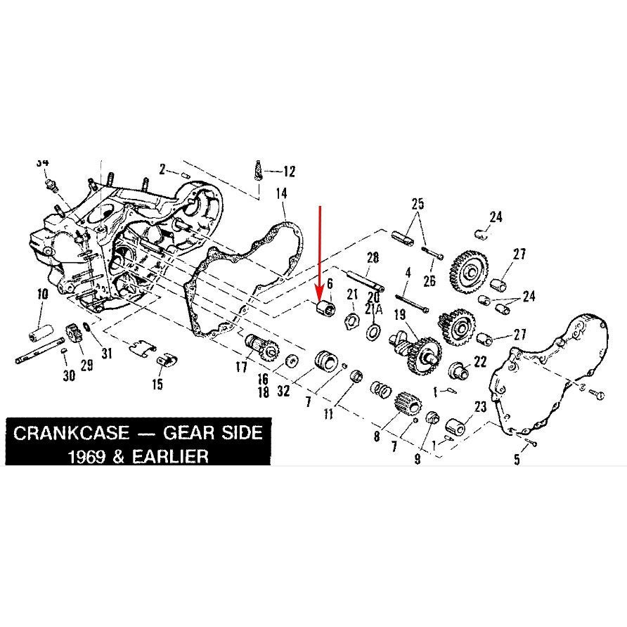 1936～1999 ビッグツイン カムシャフト インナーベアリング エスアンドエス1