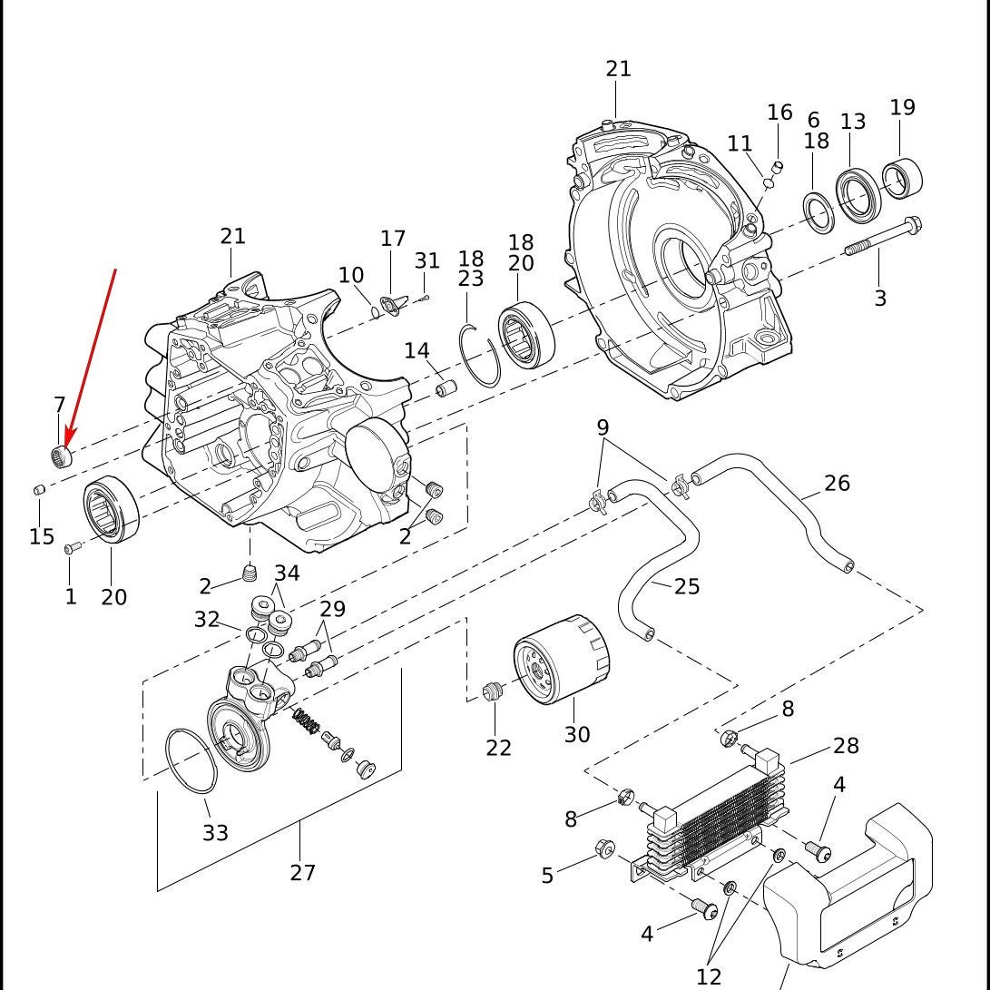  2006～2017 ダイナ、2007～2016 ツーリング、2007～2017 ソフテイル カムシャフト インナーベアリングセット1