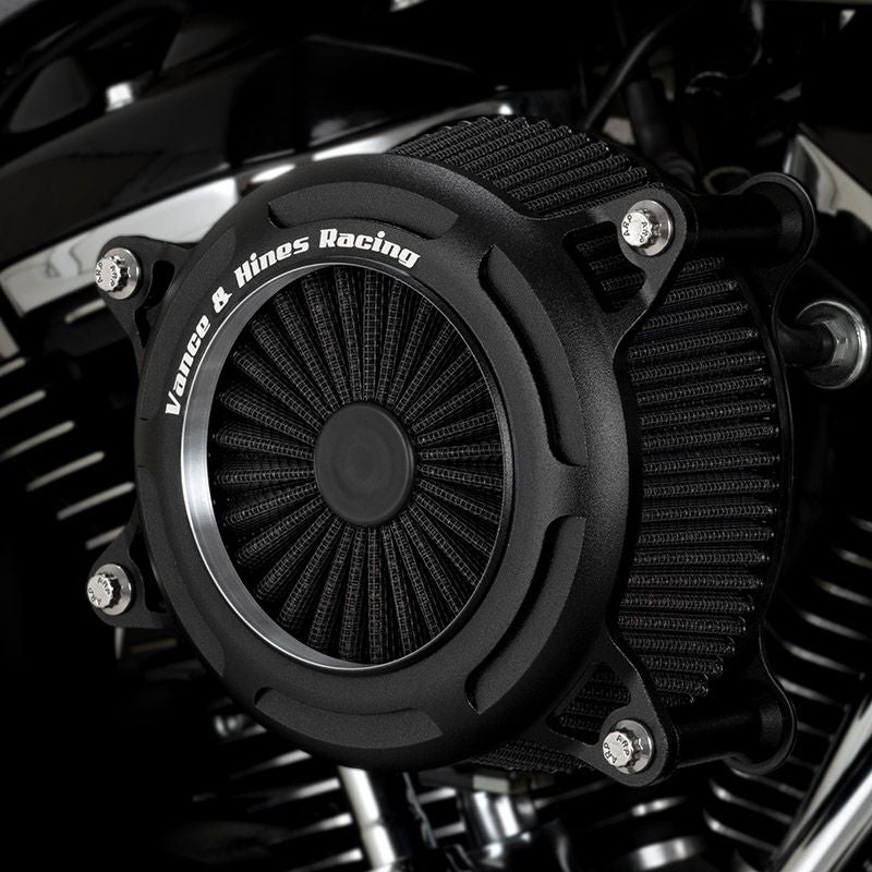 2008～2017 ツインカム 電子制御スロットル車用 バンスアンドハインズ VO2 オニキス ハイフローエアクリーナー (ブラック)