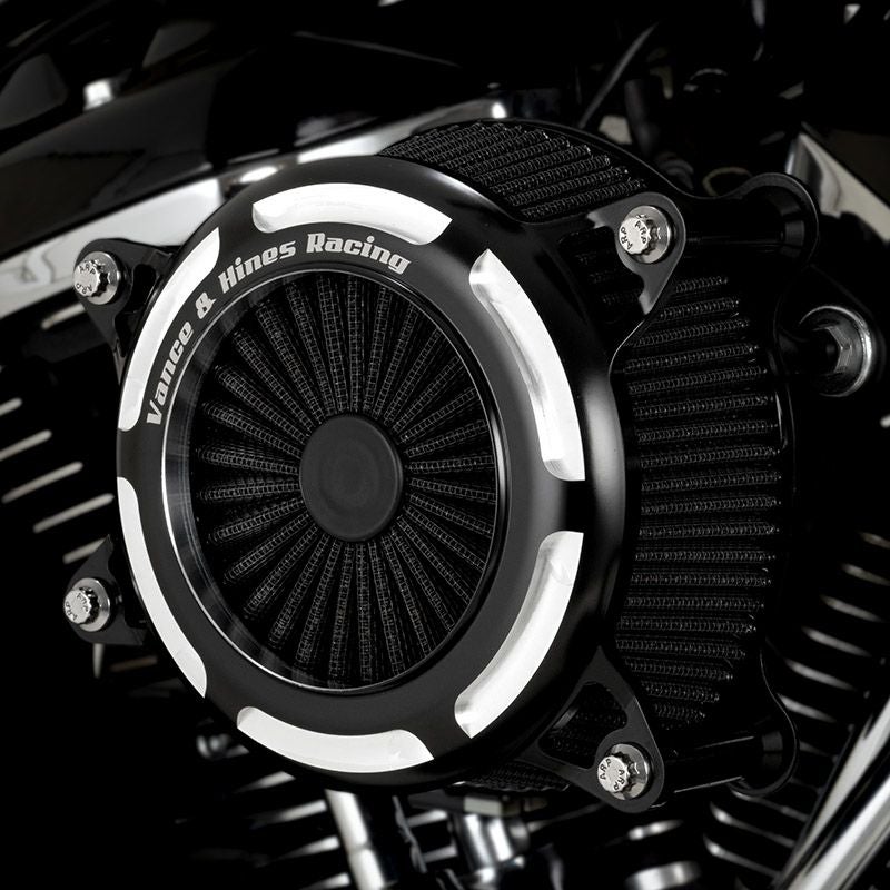 2008～2017 ツインカム 電子制御スロットル車用 バンスアンドハインズ VO2 オニキス ハイフローエアクリーナー (コントラストカラー)