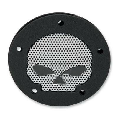 Drag Specialties スカル・タイマーカバー　リンクルブラック-01