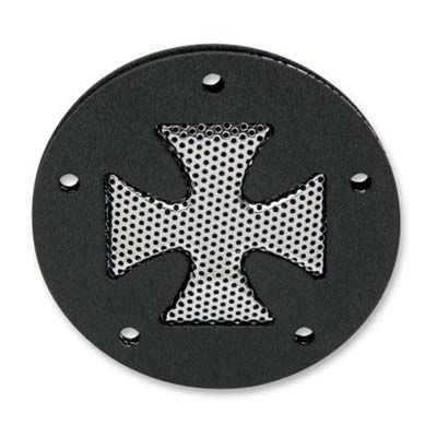 Drag Specialties　クロス・タイマーカバー　リンクルブラック-01