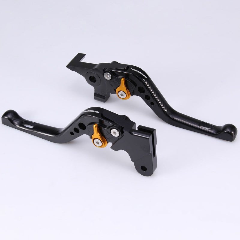 ハーレー X350、X500 ショート・アジャスタブルレバーセット (ブラック/ゴールド)