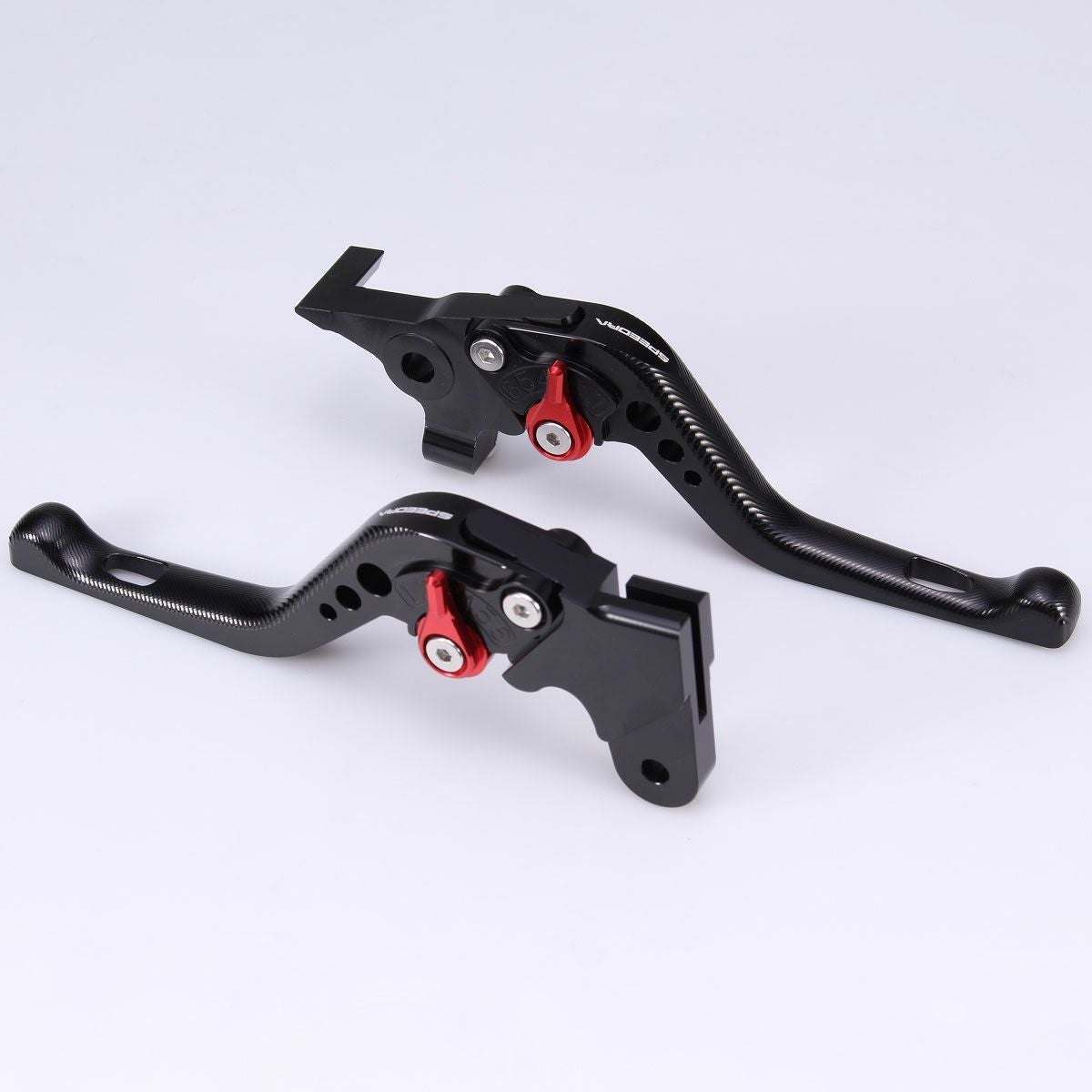 ハーレー X350、X500 ショート・アジャスタブルレバーセット (ブラック/レッド)1