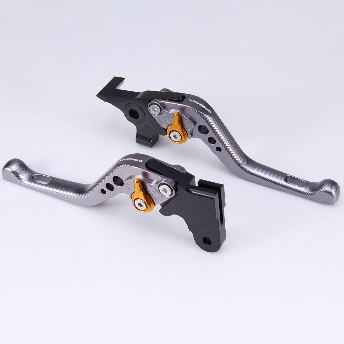 ハーレー X350、X500 ショート・アジャスタブルレバーセット (チタン/ゴールド)