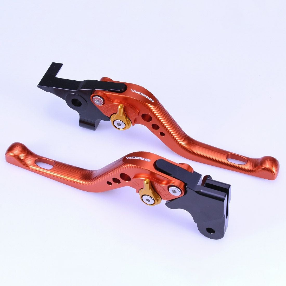 ハーレー X350、X500 ショート・アジャスタブルレバーセット (オレンジ/ゴールド)1