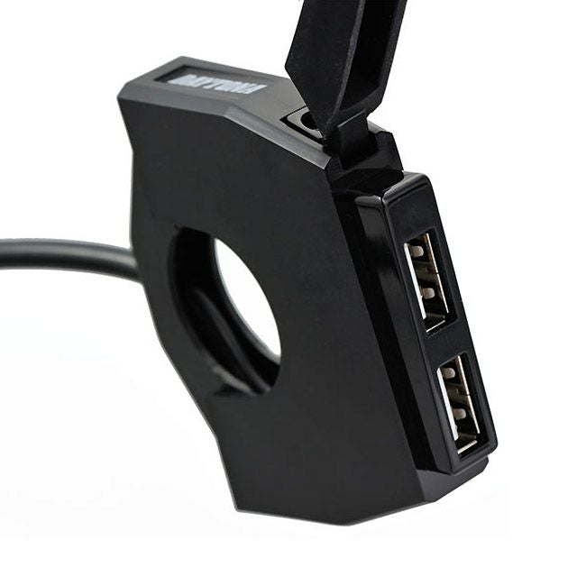  デイトナ スリムタイプ ハンドルマウント デュアルUSBポート