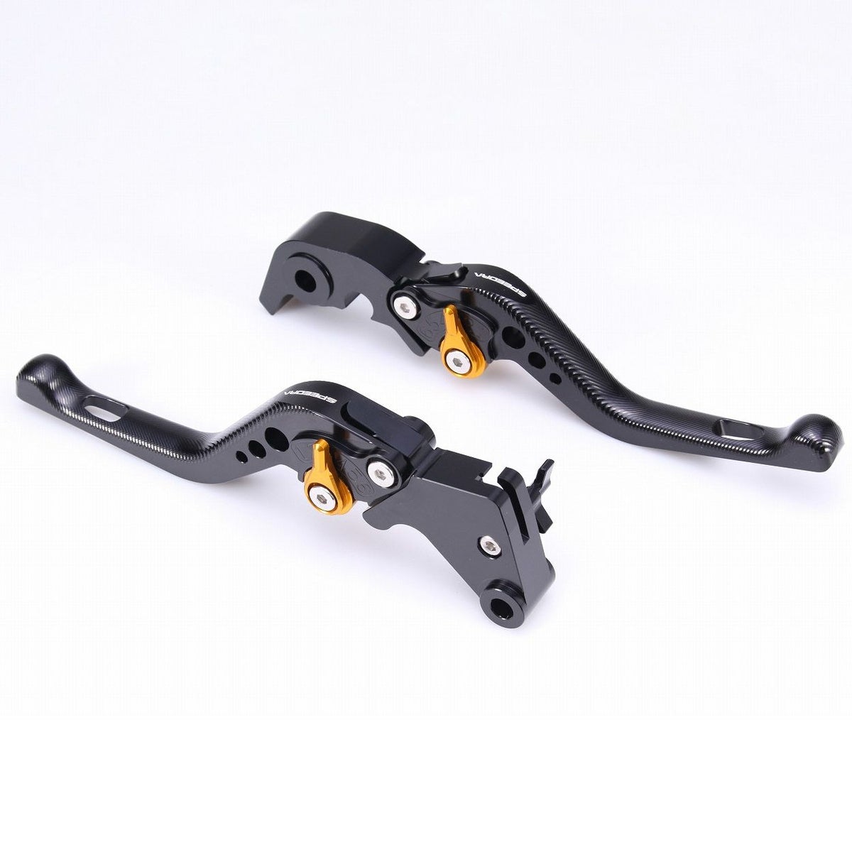 スポーツスターS、ナイトスター、パンアメリカ ショート・アジャスタブルレバーセット (ブラック/ゴールド)