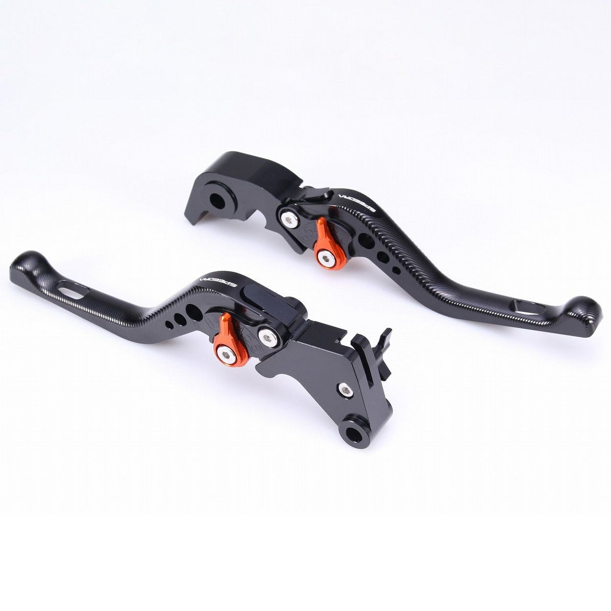 スポーツスターS、ナイトスター、パンアメリカ ショート・アジャスタブルレバーセット (ブラック/オレンジ)