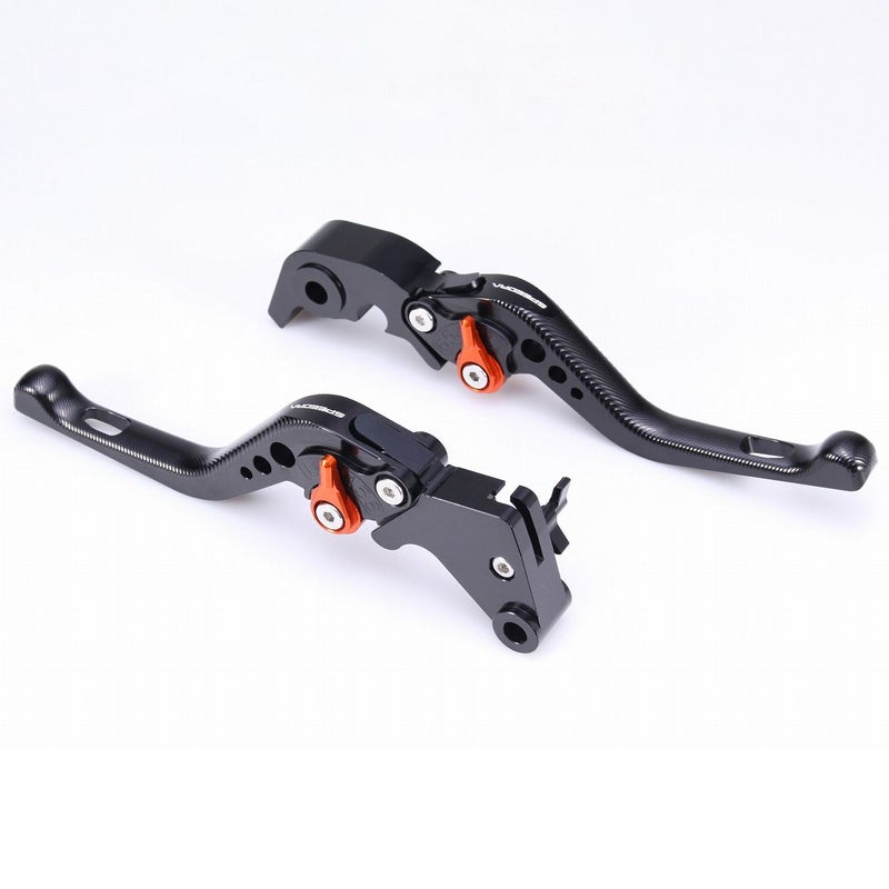 スポーツスターS、ナイトスター、パンアメリカ ショート・アジャスタブルレバーセット (ブラック/オレンジ)