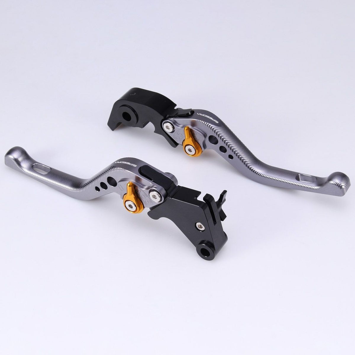  スポーツスターS、ナイトスター、パンアメリカ ショート・アジャスタブルレバーセット (チタン/ゴールド)