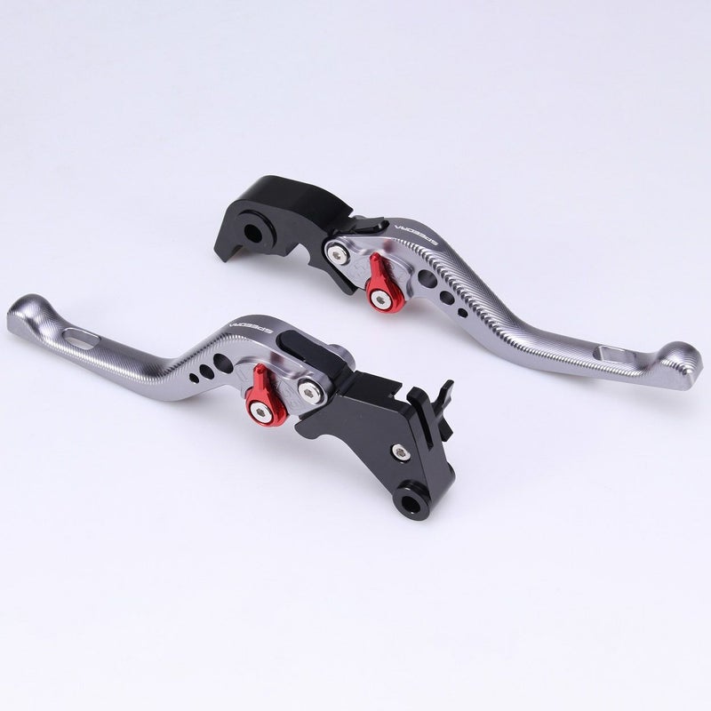 スポーツスターS、ナイトスター、パンアメリカ ショート・アジャスタブルレバーセット (チタン/レッド)