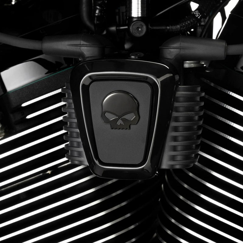 2018以降 ソフテイル、2025以降 ツーリング ウィリーGスカル コイルカバー (ブラック)