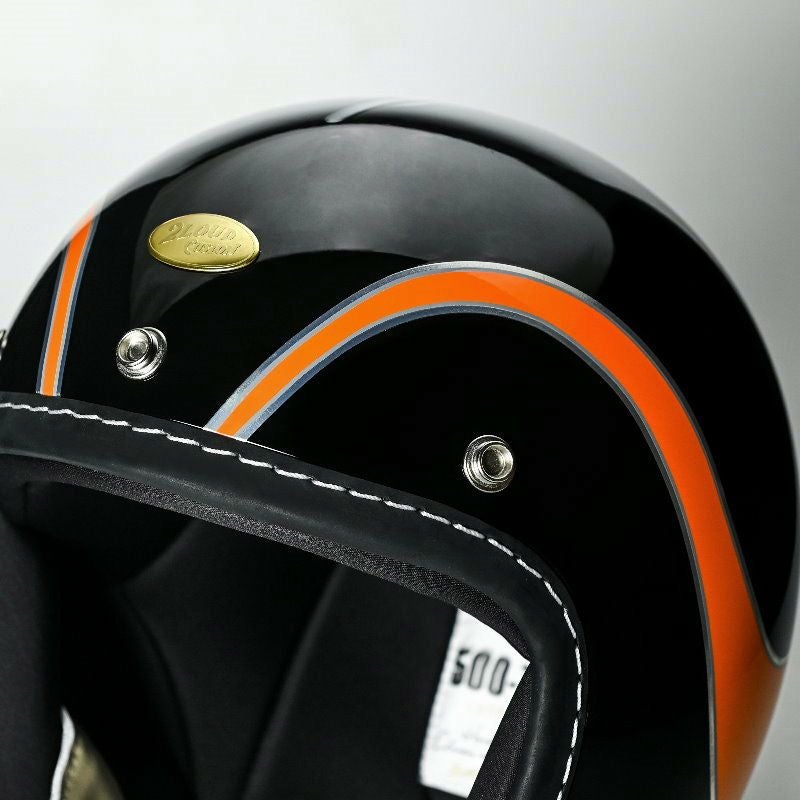 500TXシリーズ 2LOUD カスタム ジェットヘルメット グロスブラック/オレンジ feture 5