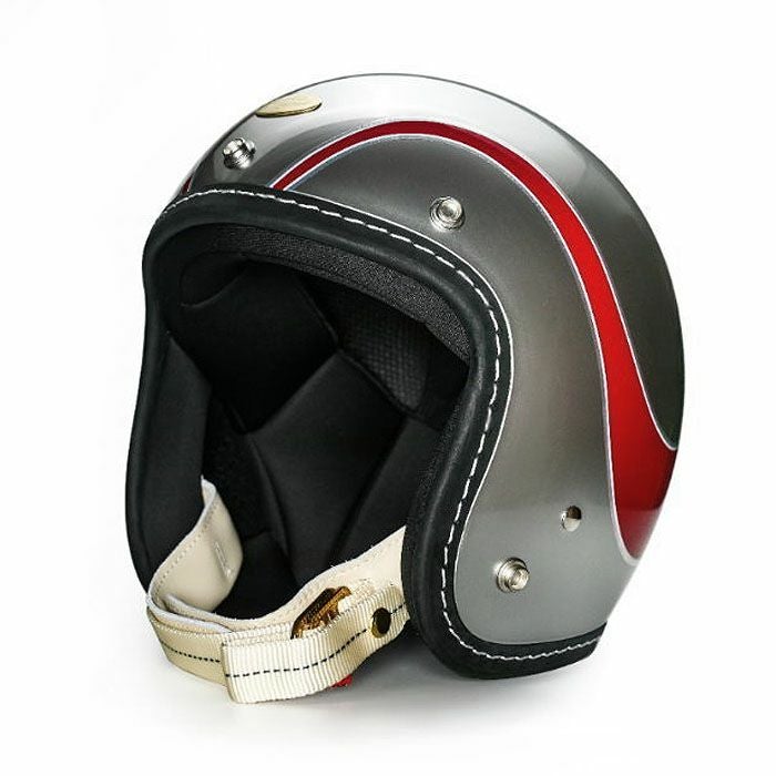 500TXシリーズ 2LOUD カスタム ジェットヘルメット グロスシルバー/レッド feture