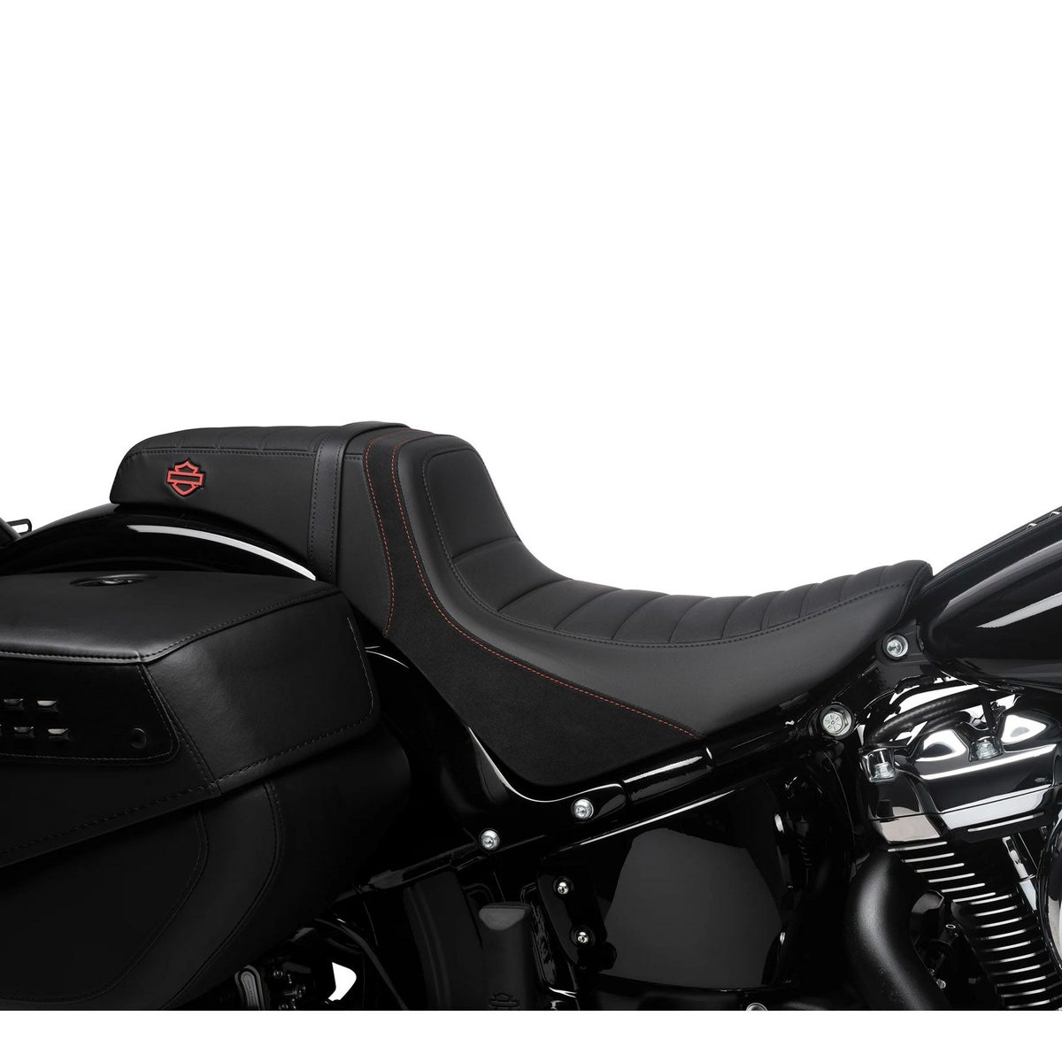 M8 ヘリテイジクラシック、ストリートボブ、スタンダード、デラックス、スリム スイッチバック ツーアップシート (レッドステッチ)2