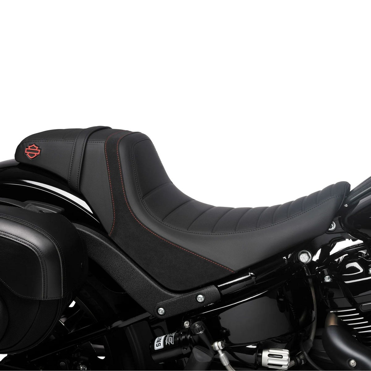 M8 ローライダー/S/ST、スポーツグライド、エルディアブロ スイッチバック ツーアップシート (レッドステッチ)