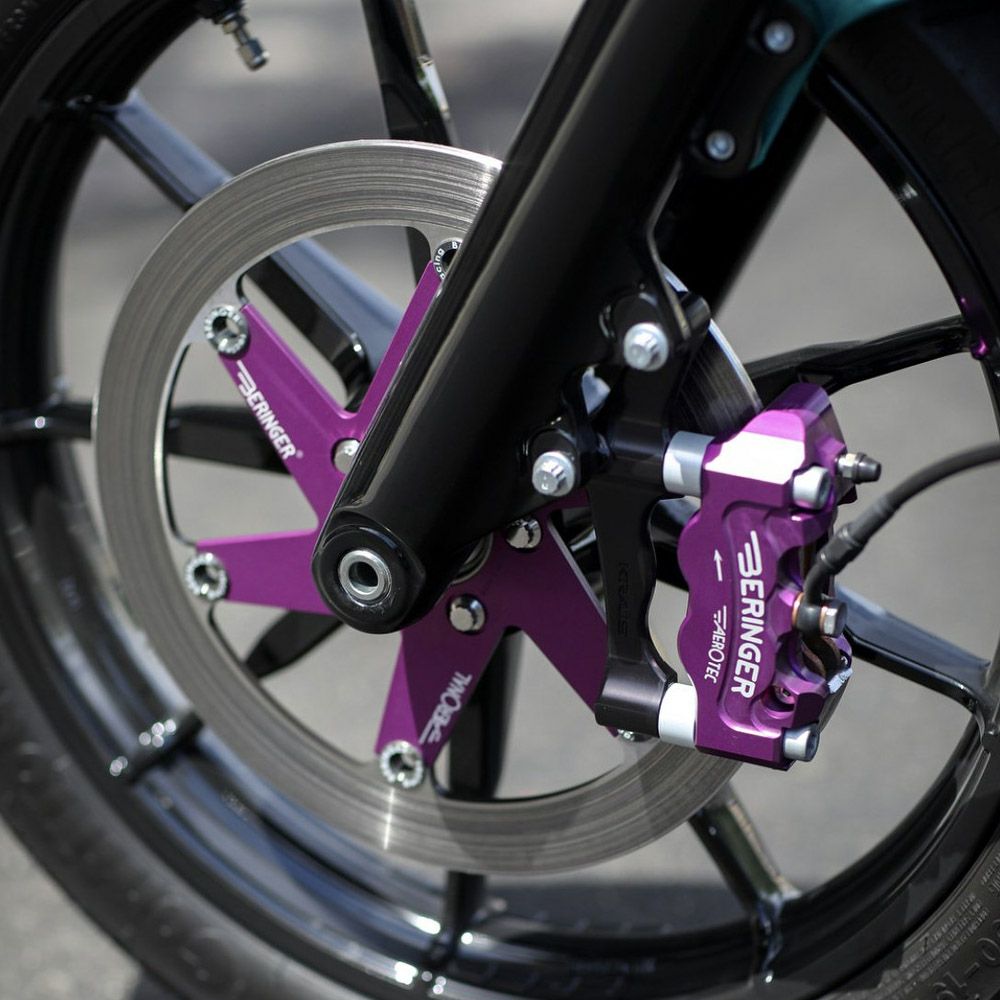 ハーレー用 ラジアルマウントキャリパーブラケット 108mmピッチ 左右セット (シルバー)1