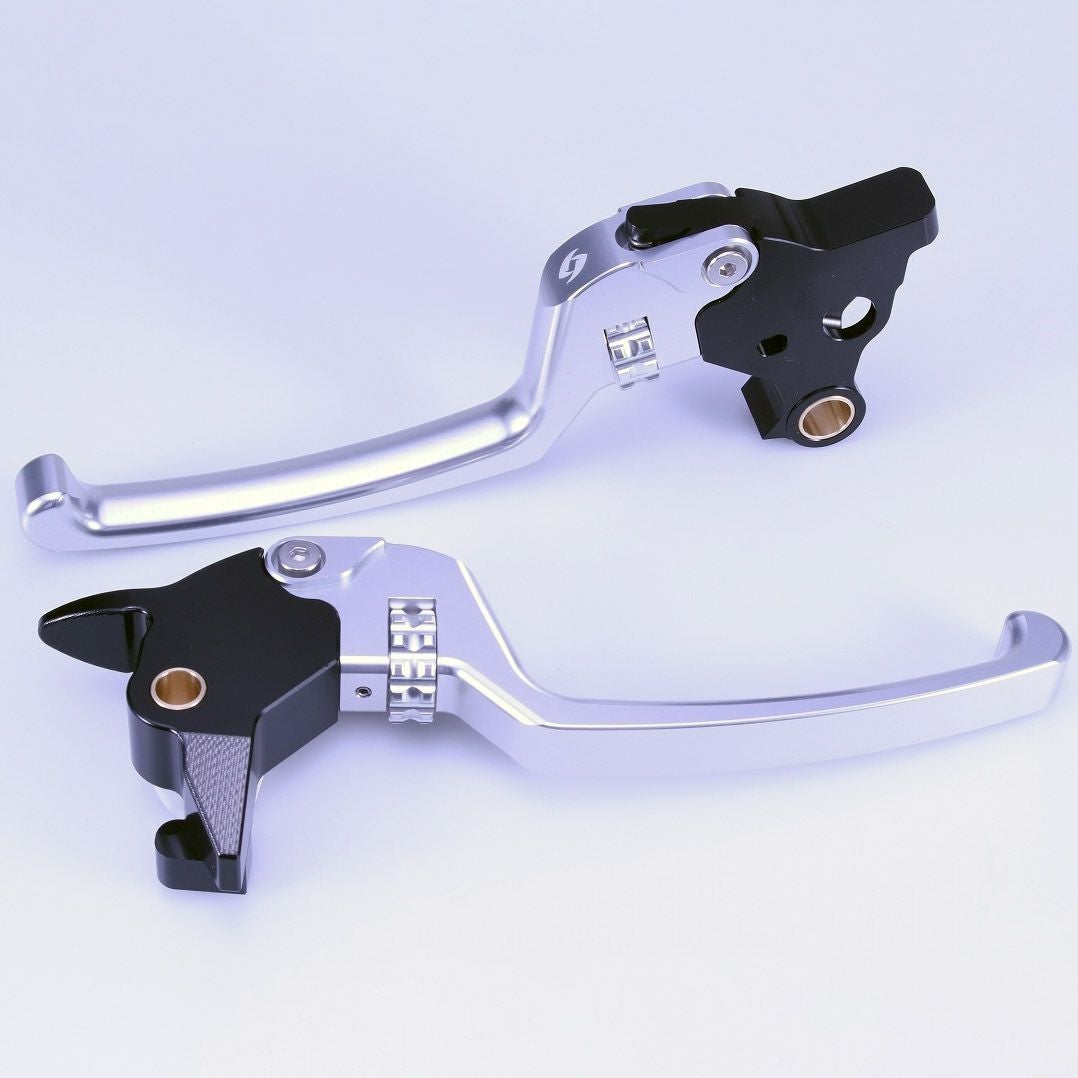 M8ソフテイル アルミ アジャスタブルレバーセット スタンダードタイプ (シルバー/シルバー)1