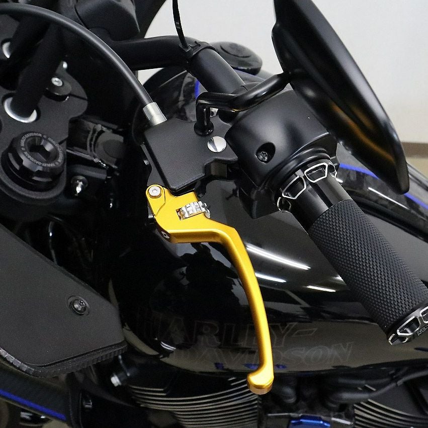 M8ソフテイル アルミ アジャスタブルレバーセット スタンダードタイプ (ゴールド/シルバー)