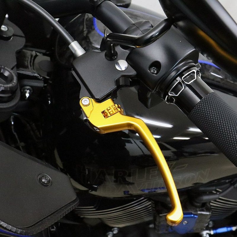 M8ソフテイル アルミ アジャスタブルレバーセット スタンダードタイプ (ゴールド/ゴールド)