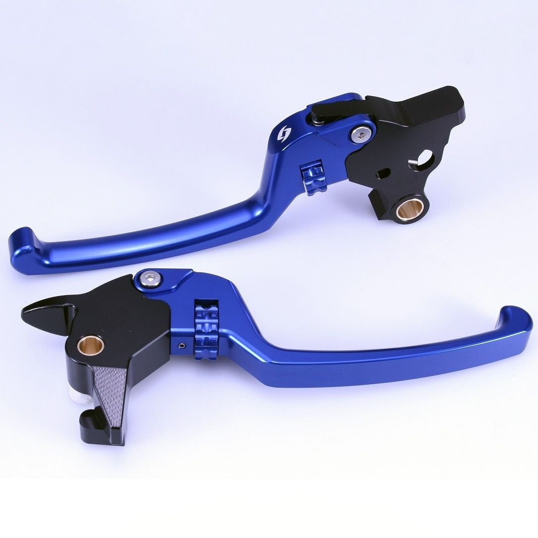 M8ソフテイル アルミ アジャスタブルレバーセット スタンダードタイプ (ブルー/ブルー)