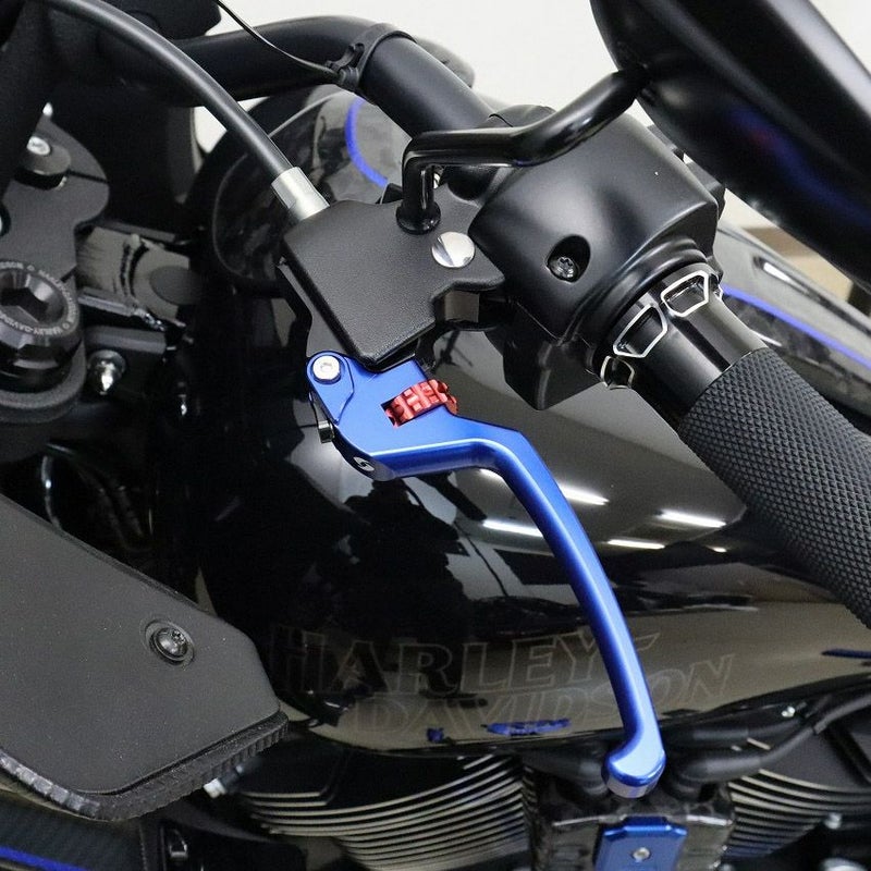 M8ソフテイル アルミ アジャスタブルレバーセット スタンダードタイプ (ブルー/レッド)