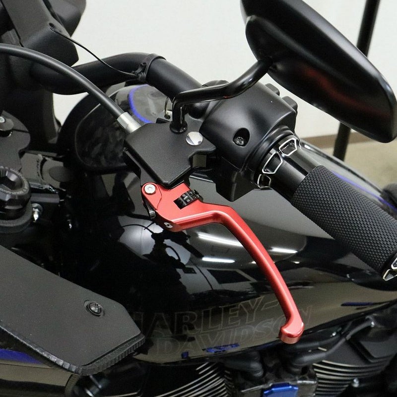 M8ソフテイル アルミ アジャスタブルレバーセット スタンダードタイプ (レッド/ブラック)