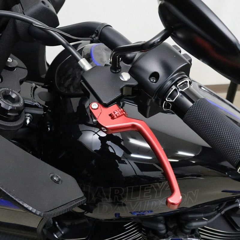  M8ソフテイル アルミ アジャスタブルレバーセット スタンダードタイプ (レッド/レッド)