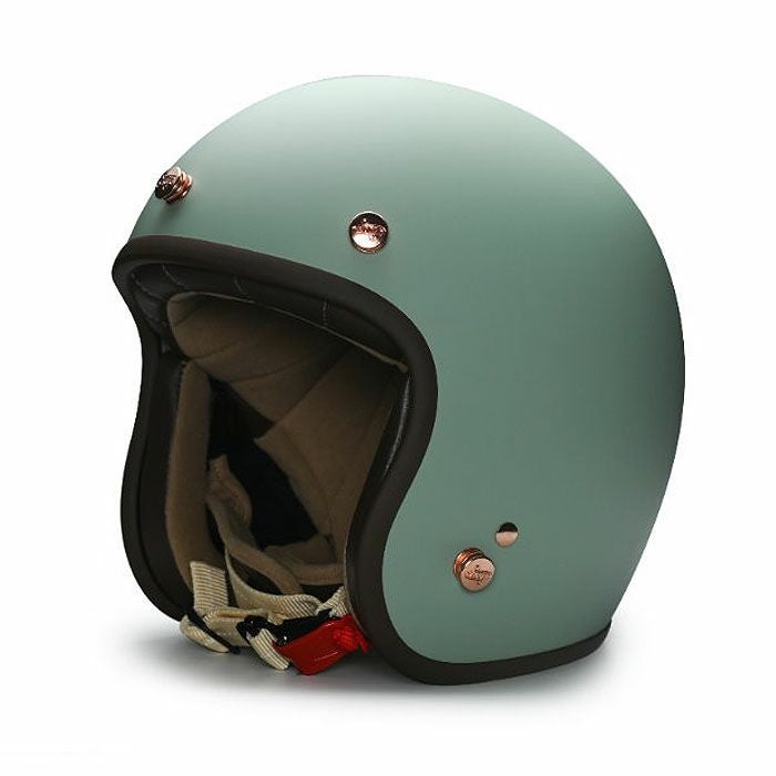 MODER BELLEシリーズ スモールシェル ジェットヘルメット フラットグレーグリーン feture