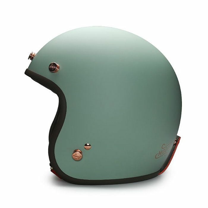 MODER BELLEシリーズ スモールシェル ジェットヘルメット フラットグレーグリーン feture 3