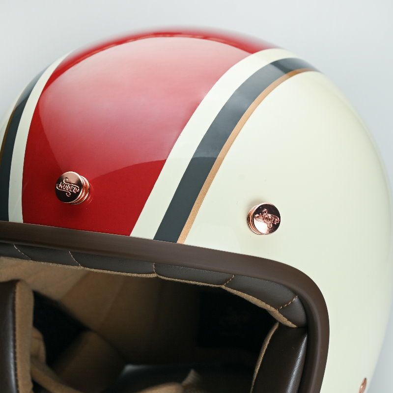 MODER MERLINシリーズ ジェットヘルメット ミルクホワイト/レッド feture 4