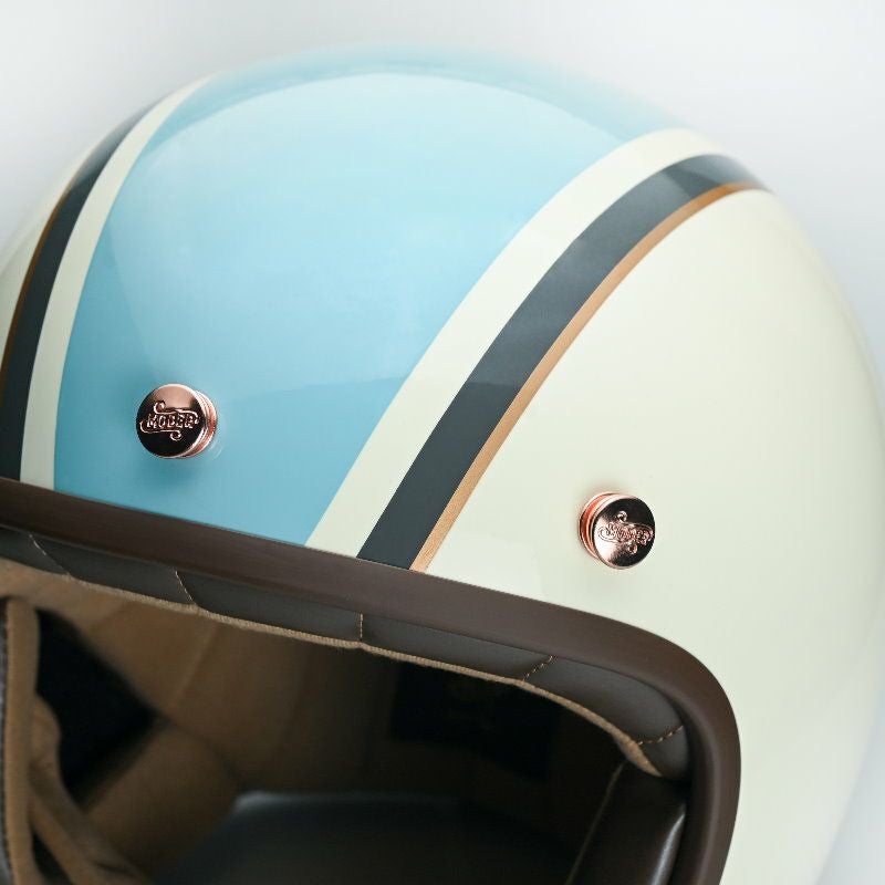 MODER MERLINシリーズ ジェットヘルメット ミルクホワイト/ブルー feture 4