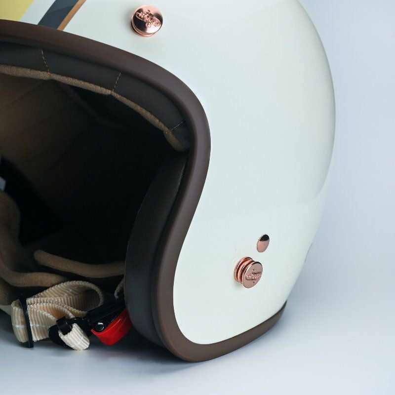 MODER MERLINシリーズ ジェットヘルメット ミルクホワイト/イエロー feture 5