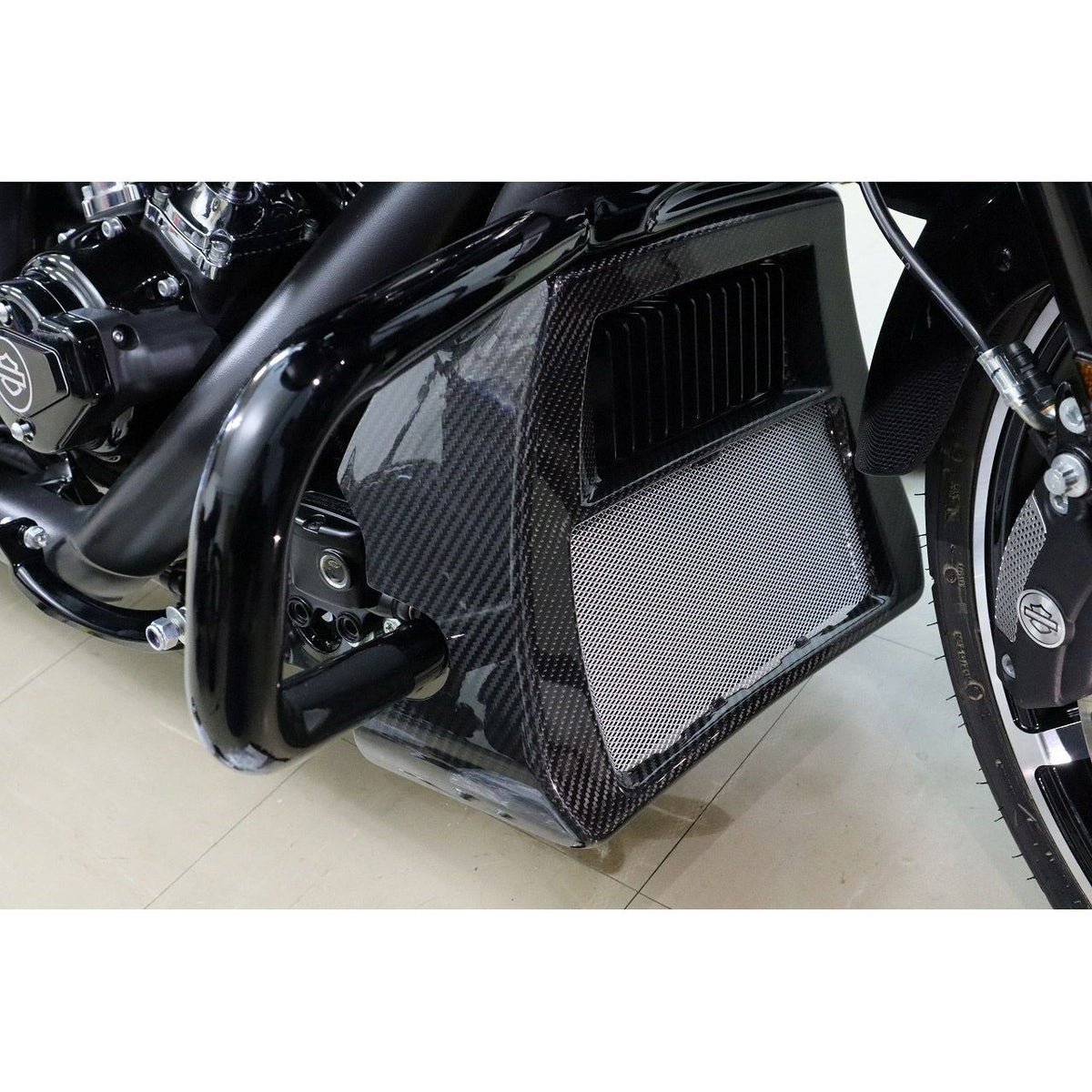 2024以降 ツーリング ドライカーボン・ラジエターカバー (綾織り/艶消し)4