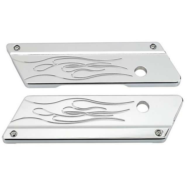 JOKER MACHINE　フレイム・サドルバッグ・ラッチ・カバー　クローム-01