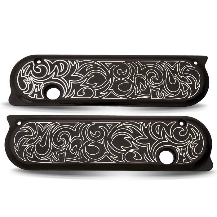 アレンネス　サドルバッグ・ラッチ・カバー　Engraved　ブラック-01